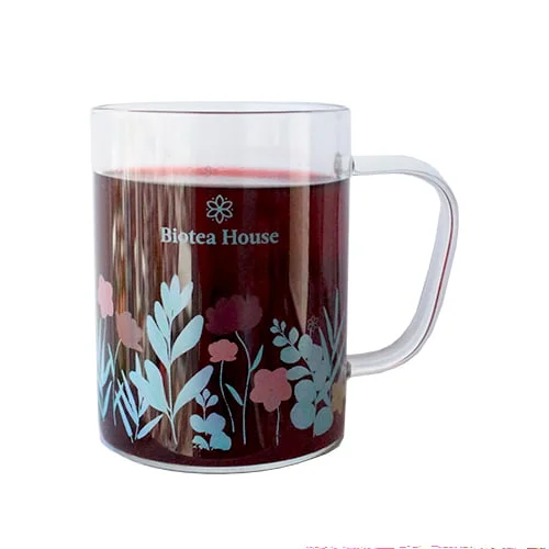 Taza de Vidrio Borosicalato Flores