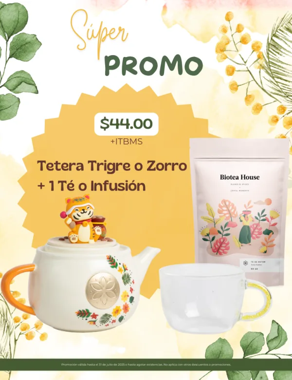 Promo Tetera Tigre o Zorro + 1 Bolsa de té